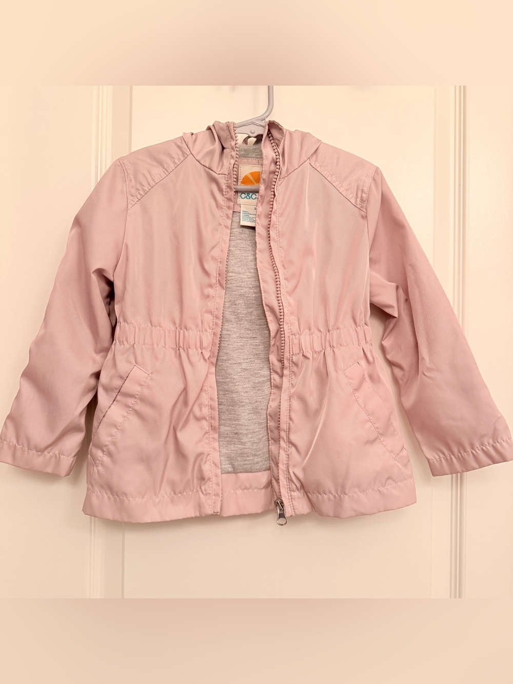 C&C California Light Pink Hooded Kids Raincoat